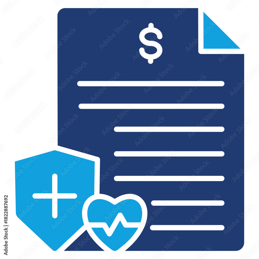 Obraz premium Health Insurance Flat Blue Icon