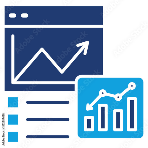Inrement Plan Flat Blue Icon