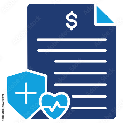 Health Insurance Flat Blue Icon