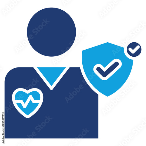 Life Insurance Flat Blue Icon