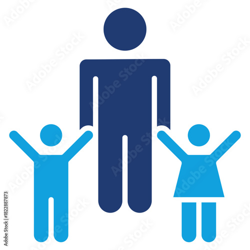 Employee Child Case Flat Blue Icon