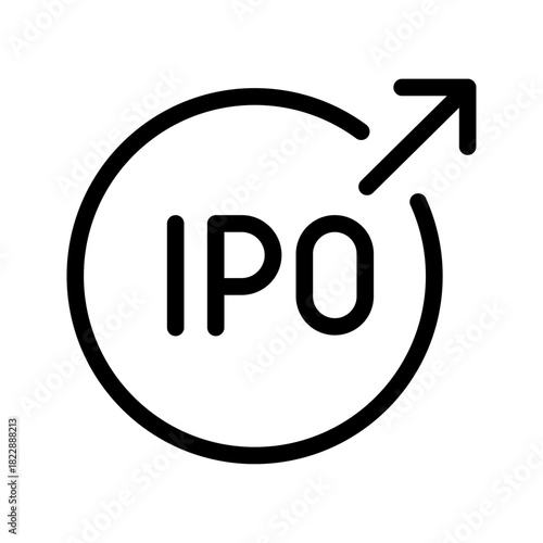 IPO Chart Line Icon of Initial Public Offering (IPO) Icon Set