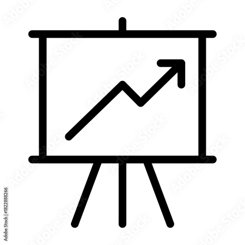 IPO Presentation Line Icon of Initial Public Offering (IPO) Icon Set