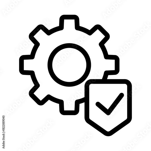 Verified Build Process Line Icon of Continuous Integration Continuous Deployment (CI CD) Icon Set