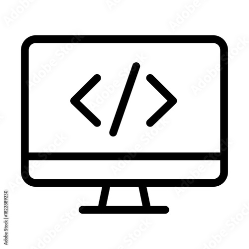 Code Implementation Line Icon of Behavior-Driven Development (BDD) Icon Set