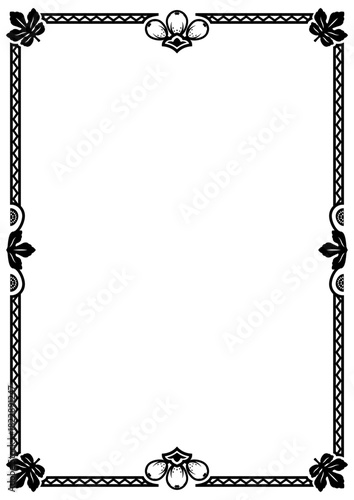 レトロ・アールデコ調いちじくデザインフレーム14（黒）