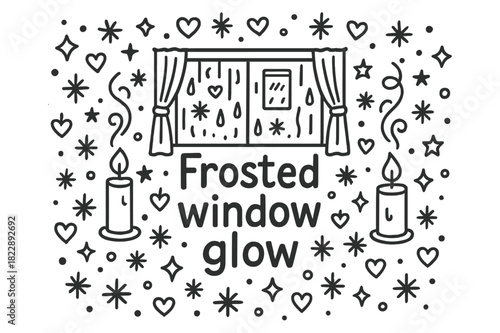 Frosted Window Glow Icons. Frosted window glow. Hand-drawn doodle illustration of Frosted window glow. window,