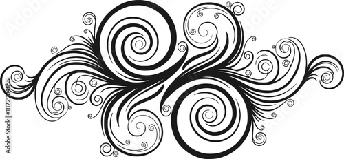 Filigree Heraldic Heraldry Pattern Band Vine. vector	