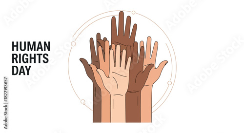 Celebrating Human Rights Day A Diverse Hand Gesture Symbolizing Equality and Inclusion