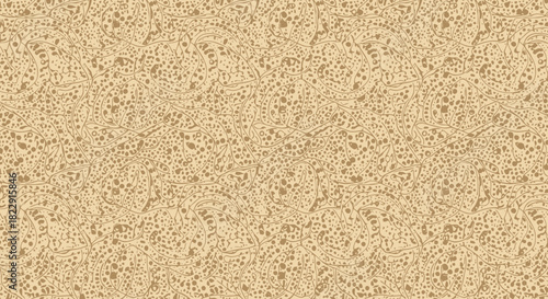 Detailed vector illustration of a seamless organic texture. Abstract beige porous background resembling a natural sponge surface