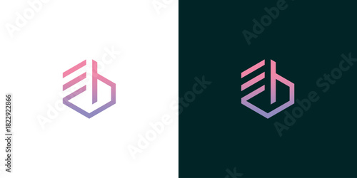 Modern abstract geometric logo design with gradient colors and hexagonal shape representing technology and innovation