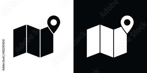 Map icon Isolated. icon for logo, graphic design and more.