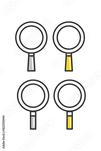 虫眼鏡。アイコン。Magnifying glass. Icon.