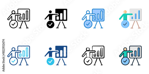 Presentation Skill icon set multiple style collection vector illustration 
