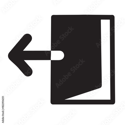 black and white exit direction icon