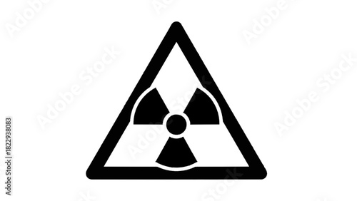 Vector illustration of black and white radiation hazard warning sign symbol isolated on transparent background