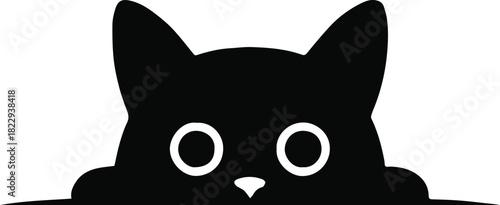 cat curious silhouette logo for web app avatar mascot vector file