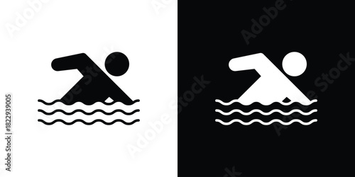Swimming icon Isolated. icon for logo, graphic design and more.
