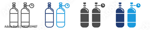 gas cylinder icon set multiple style