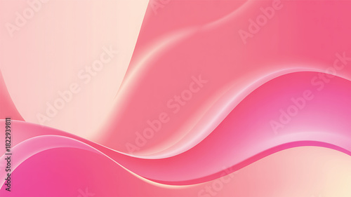 Abstract flowing pink and peach waves with soft light and shadow