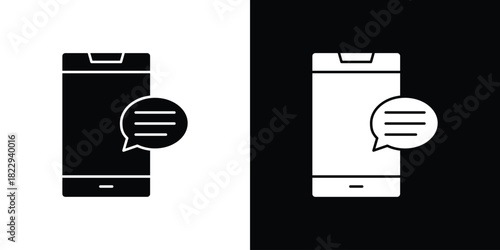 Text message icon Isolated. icon for logo, graphic design and more.