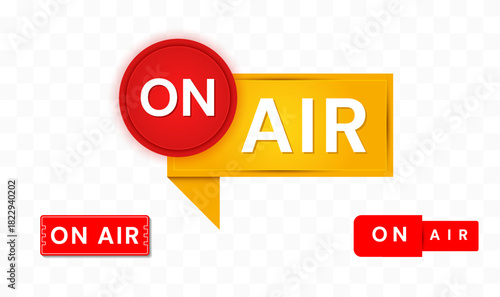 On Air badge logo icon design template on transparent background.