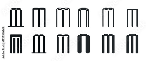 Cricket stumps silhouette collection: set of 12 iconic designs