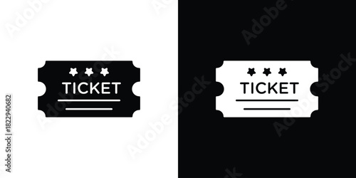 Ticket stub icon Isolated. icon for logo, graphic design and more.