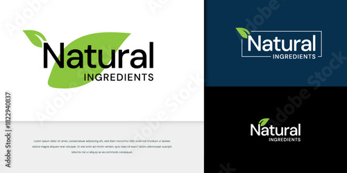 Natural ingredients logo icon design. Organic Natural Ingredients Badge for Packaging Product.