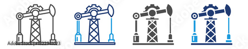 oil production icon set multiple style