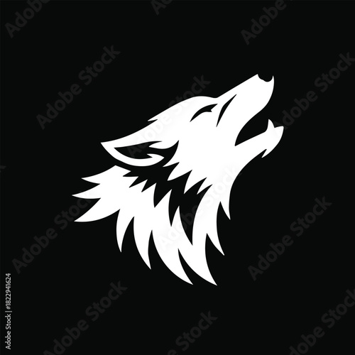 wolf head silhouette logo emblem