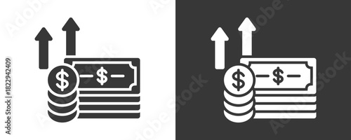 Inflation Icon Set Vector Collection Isolated In Black And White