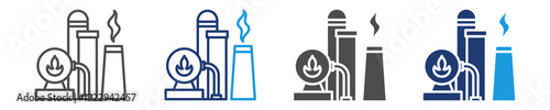 gas production icon set multiple style