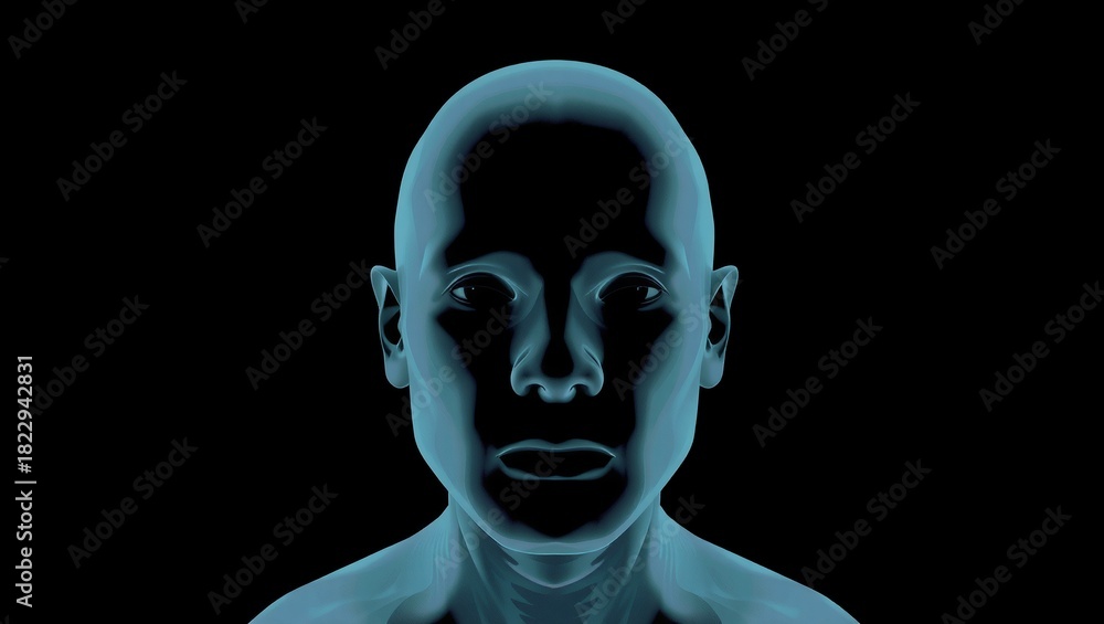 Fototapeta premium Human Face in Abstract Light