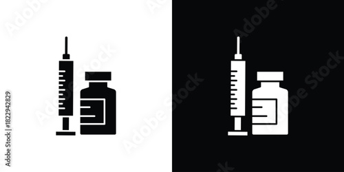 Vaccine vial icon Isolated. icon for logo, graphic design and more.