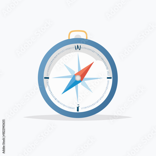 Blue navigation compass icon isolated on a white background.