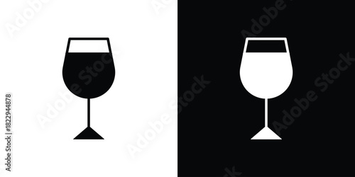 Wine glass icon Isolated. icon for logo, graphic design and more.