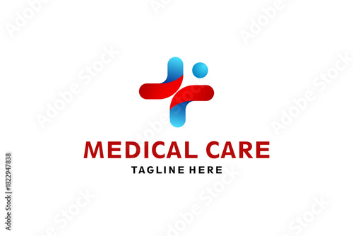 Abstract logotype for medical pharmacy. Logo design template. Medical health. Community logo design.