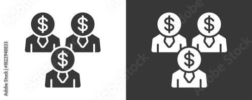Investor Icon Set Vector Collection Isolated In Black And White