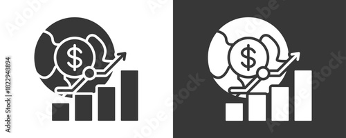 Economic Icon Set Vector Collection Isolated In Black And White