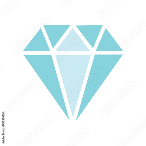A simple flat diamond icon displays facets and a clear, clean white background