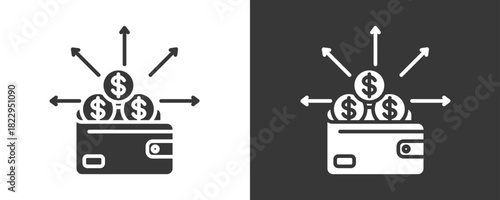 Expense Icon Set Vector Collection Isolated In Black And White