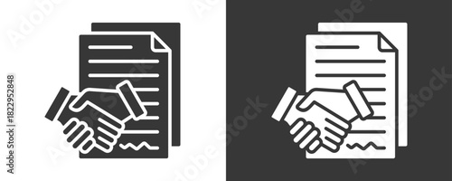 Contract Icon Set Vector Collection Isolated In Black And White