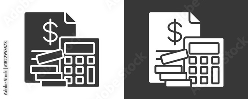 Budgeting Icon Set Vector Collection Isolated In Black And White