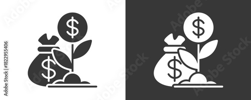 Investment Icon Set Vector Collection Isolated In Black And White