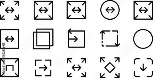 Set of Scaling Resize and Transform Icons
