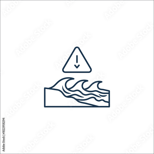 Warning banner for coastal flood advisory with alert information