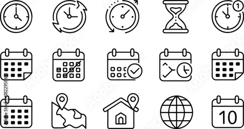 Time Management and Scheduling Icon Set