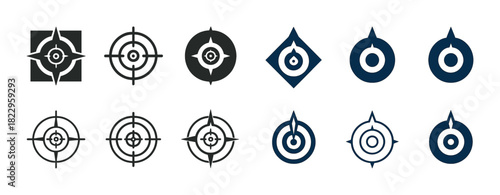 Set of various target and aim icon designs