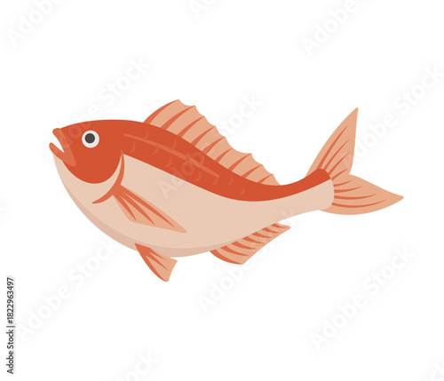 鯛,フラットイラスト2